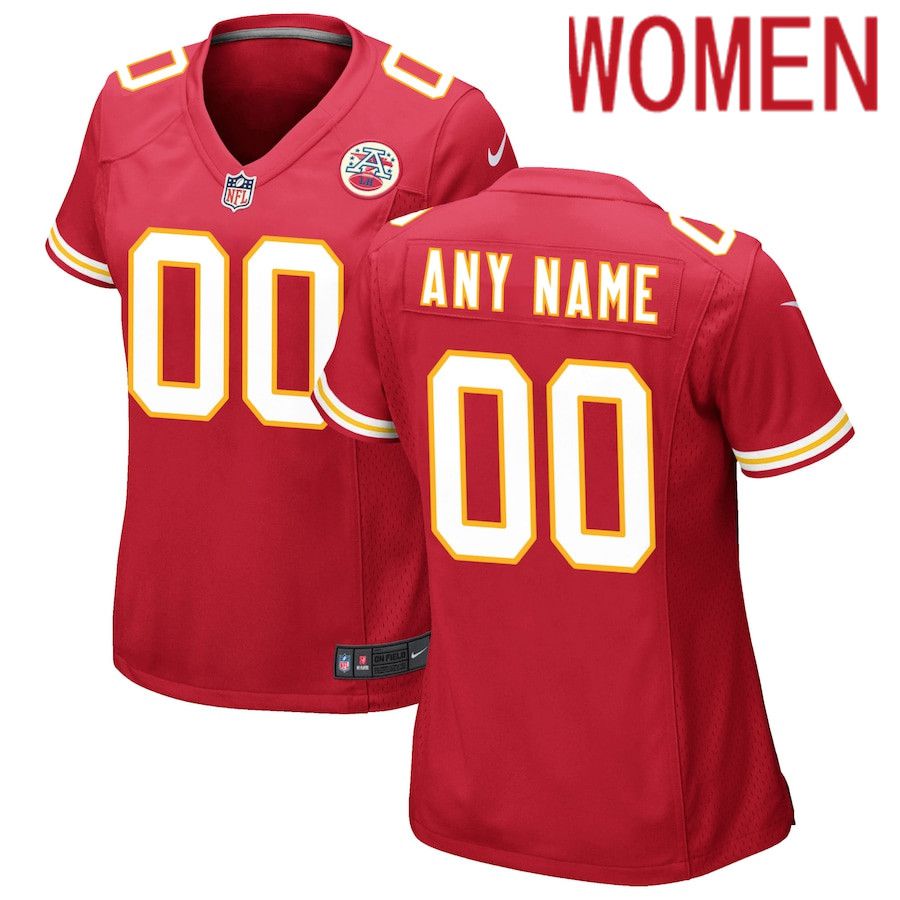 Women Kansas City Chiefs Nike Red Custom Game NFL Jersey->customized nfl jersey->Custom Jersey